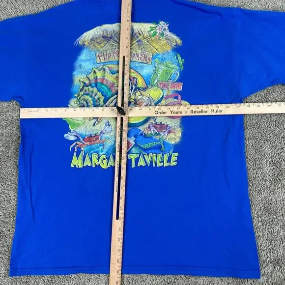 Margaritaville Shirt Mens Extra Large Blue Flip Flop Repair Shop Short Sleeve - Picture 4 of 11